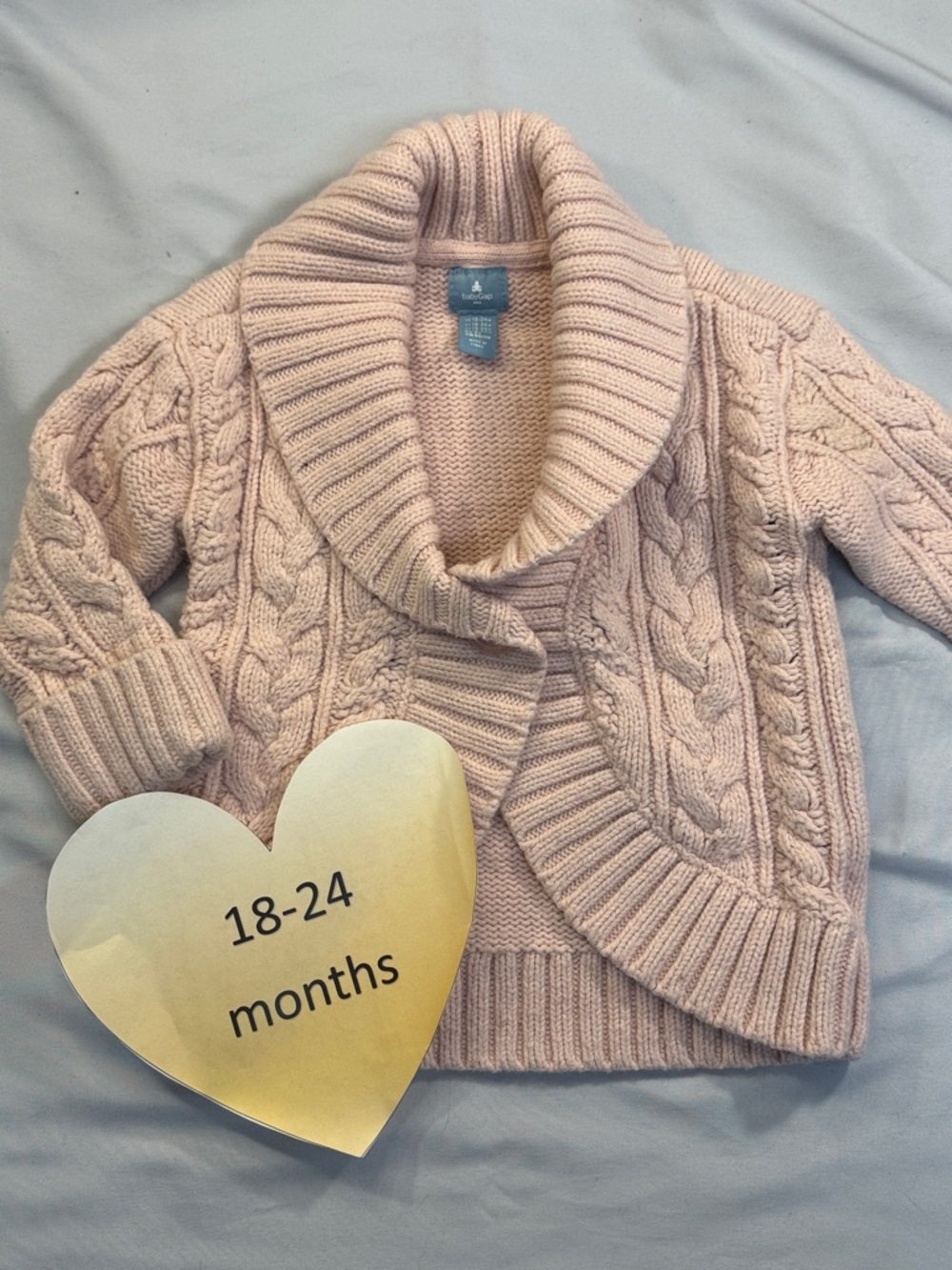GAP - Pink Cable Knit Cardigan Sweater